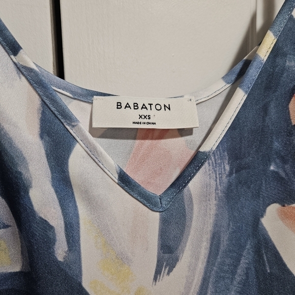 ARITZIA Babaton Blue Abstract Floral Camisole Tank Blouse Size XXS - Picture 2 of 7